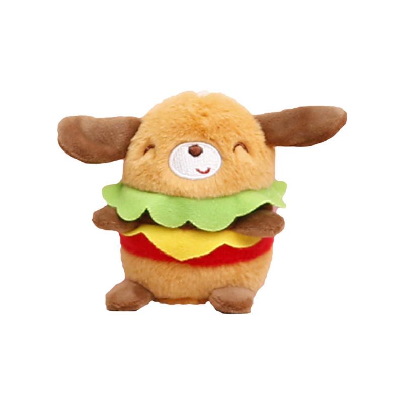 Hamburger Panda Dog Plush Keychain Animal Toy Pendant Cartoon Decoration Gift