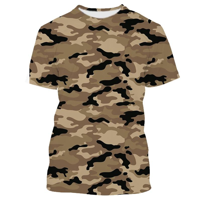 Summer Fashion Camouflage T Shirt for Men Veteran New Casual Oversized Round Neck Printed Short Sleeve T-shirts Man Tees Tops