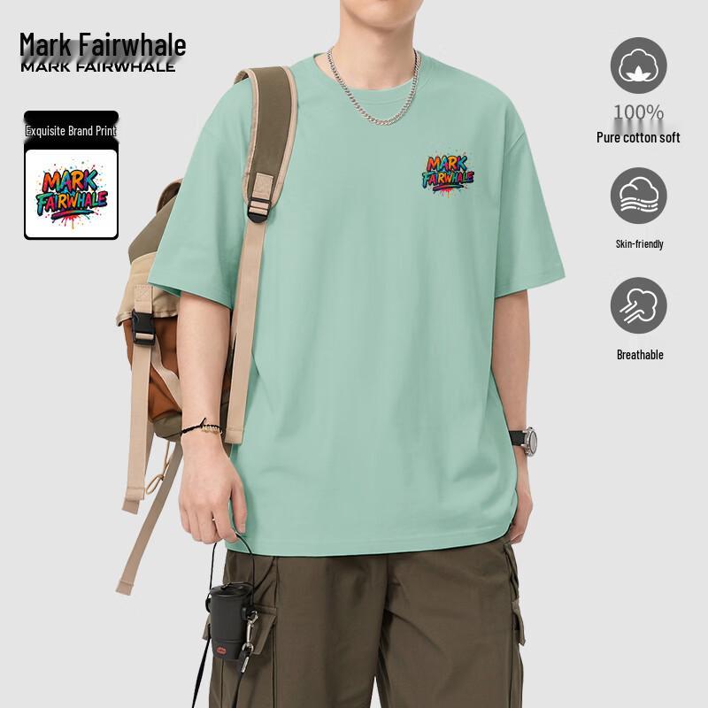 Mark Fairwhale Men's Casual Breathable Cotton Short-Sleeve T-Shirt