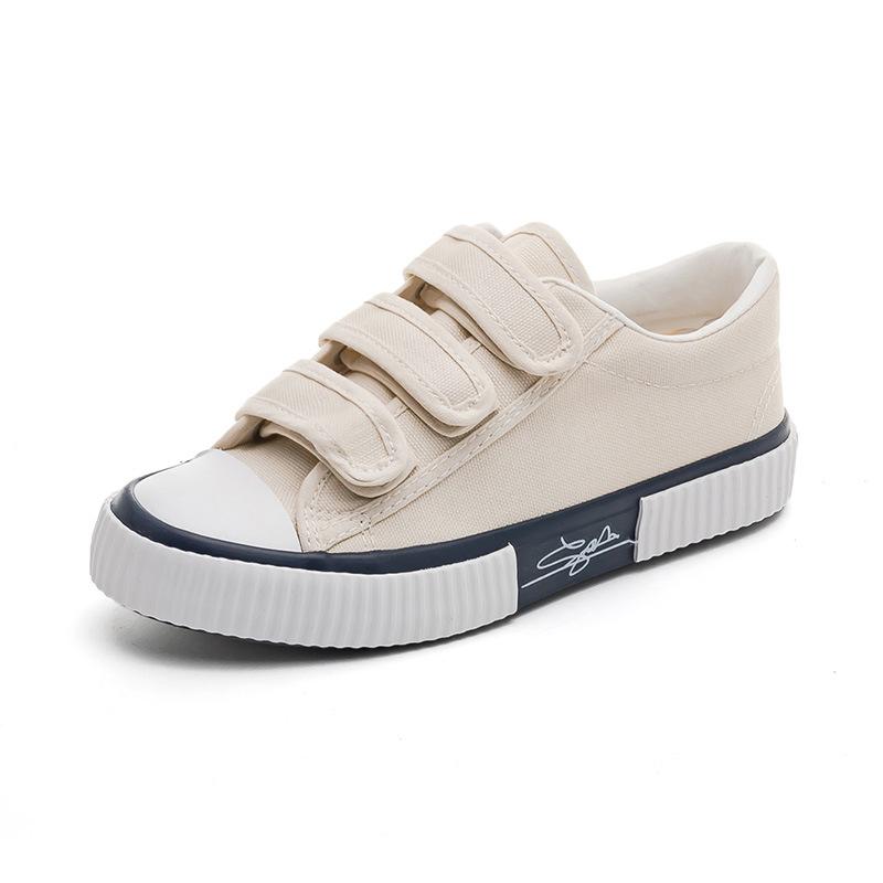 Spring Little White Shoes Women's Shoes New Versatile Black Velcro Canvas Shoes Cloth Shoes Sneakers Rubber Sole
