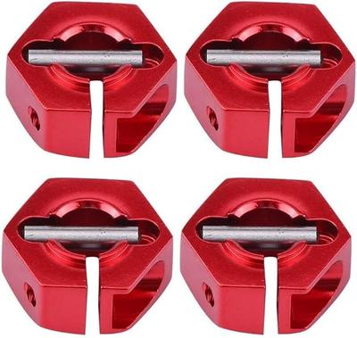 4 Stück 12mm Sechskant Radnabenadapter – Universal für 1/10 RC-Autos HSP Sakura – 7mm Höhe, Rot