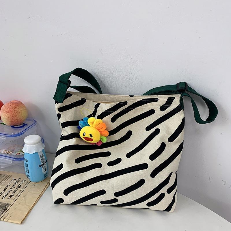 Slouchy Canvas Shoulder Bag for Women with Large Capacity