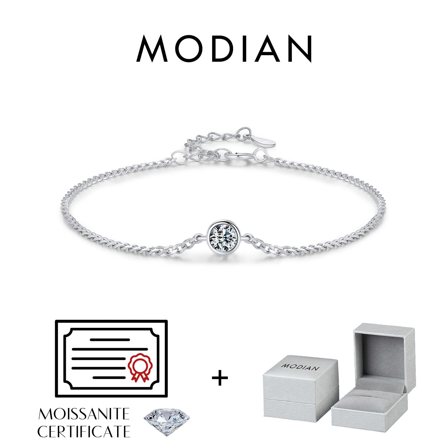 

0.25CT Moissanite Bezel Setting Bracelet For Women Diamond 925 Sterling Silver Elegant Chain Bracelet Wedding Jewelry