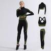 Yoga-Outfit-Set für Damen 3-teilig Sommer Sport-BH-Top Hohe Taille Leggings & Shorts Fitnessstudio Workout-Kleidung