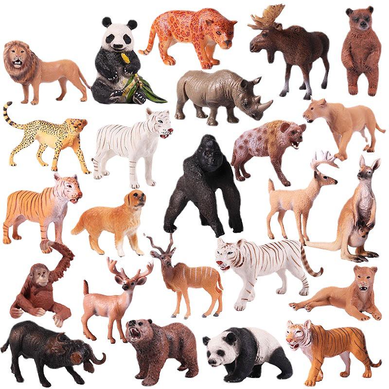 Wildlife Simulation Model: Tiger, Lion, Panda, Elephant, Rhinoceros, Kangaroo, Leopard, Horse, Sheep Toy Set