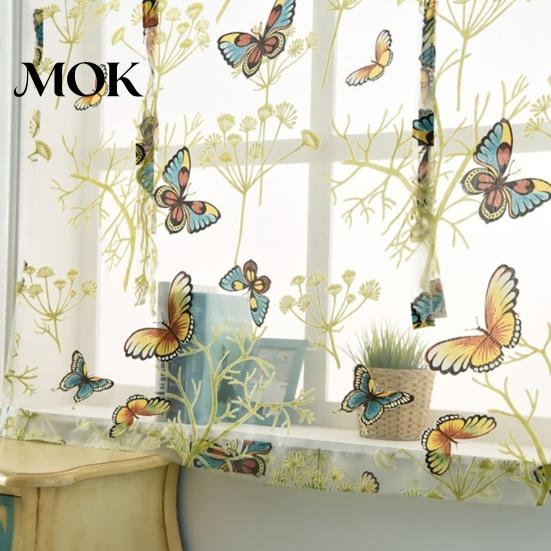 Room Curtain Roman Blind Flower Pattern Elegant Window for Home