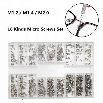 M1.2 / M1.4 / M2.0 Mini Screws Assortment Kit 18 Kinds Micro Screws Set Small Screws  Clocks