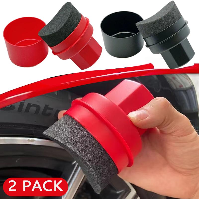 1PC Roda de carro polimento enceramento curvado pneu esponja escova com capa pneu limpo contorno curativo aplicador almofadas para acessórios de carro