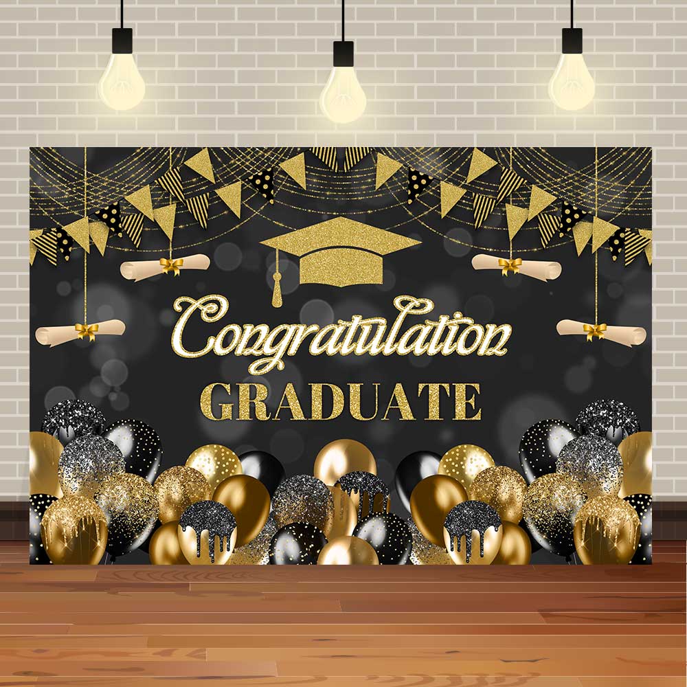 2025 Graduation Season Background Banner Bachelor's Cap Balloon Party Decorative Background Photography Background