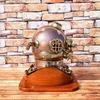45,72 cm Tiefsee-Tauchhelm, US Navy Mark V Tauchhelm mit Holzsockel, Marine-Tauchhelm, Heimdekoration