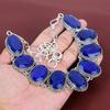 Faceted Blue Sapphire Necklace Gemstone Jewelry Vintage Necklace 925 Sterling Silver Adjustable Chain Necklace Handmade Necklace For Mother