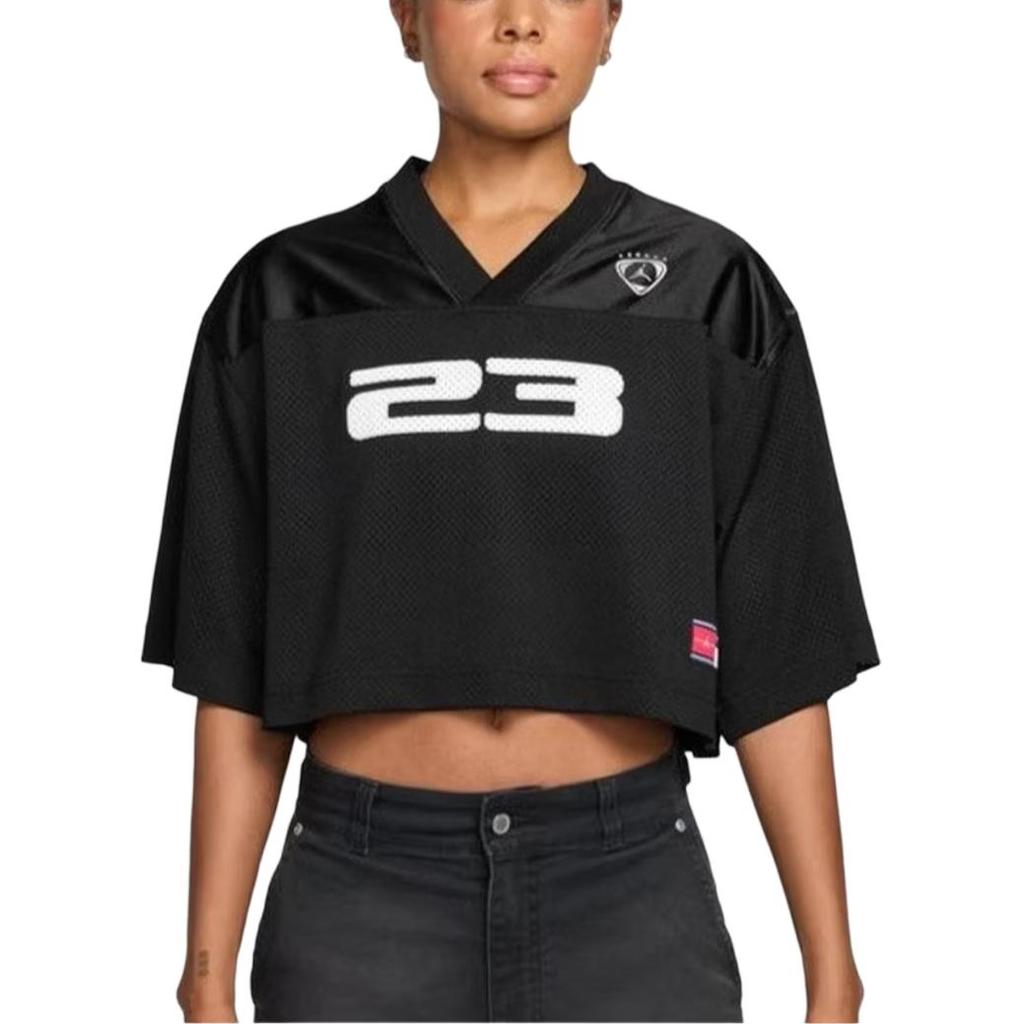 Jordan V-Neck Casual Short Sleeve Drop Shoulder T-Shirt Women tops IM6851-010