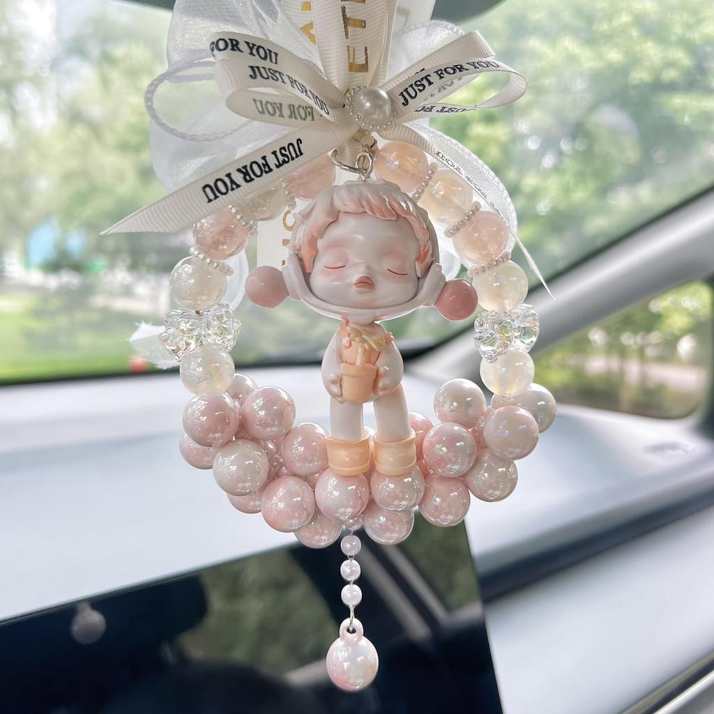 Bubble Temp Bow Decoration: Handmade High-End Car Mirror Ornament Gift