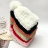 New Girls Boys Winter Hat Real Mink Fur Knitted Fox Fur Pompom Warm Hats Elastic High Quality Kids Outdoor Beanie Hats