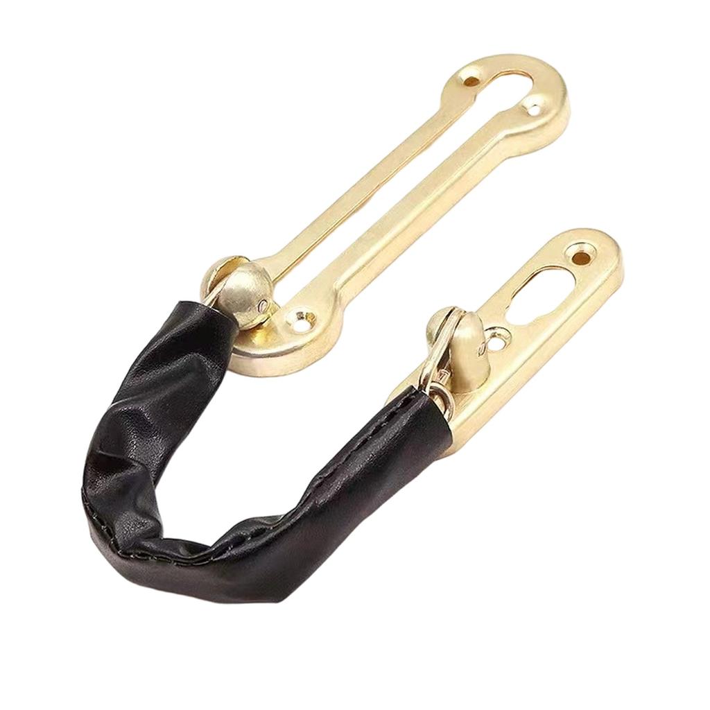 Dörrkedjelås, 3 mm extra tjockt 304 rostfritt stål Dörrvakt, Kraftigt dörrkedjelås för innerdörr (Svart)