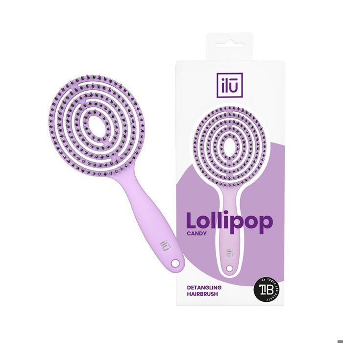Brosse démêlante - ILŪ - Lollipop - Violet - Pour enfants - Corps flexible