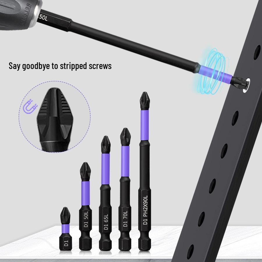 Bit Magnetic Phillips PH2 Îmbunătățit - Rezistent la Impact, Anti-Alunecare, Rezistent la Șocuri cu Cap de Șurubelniță