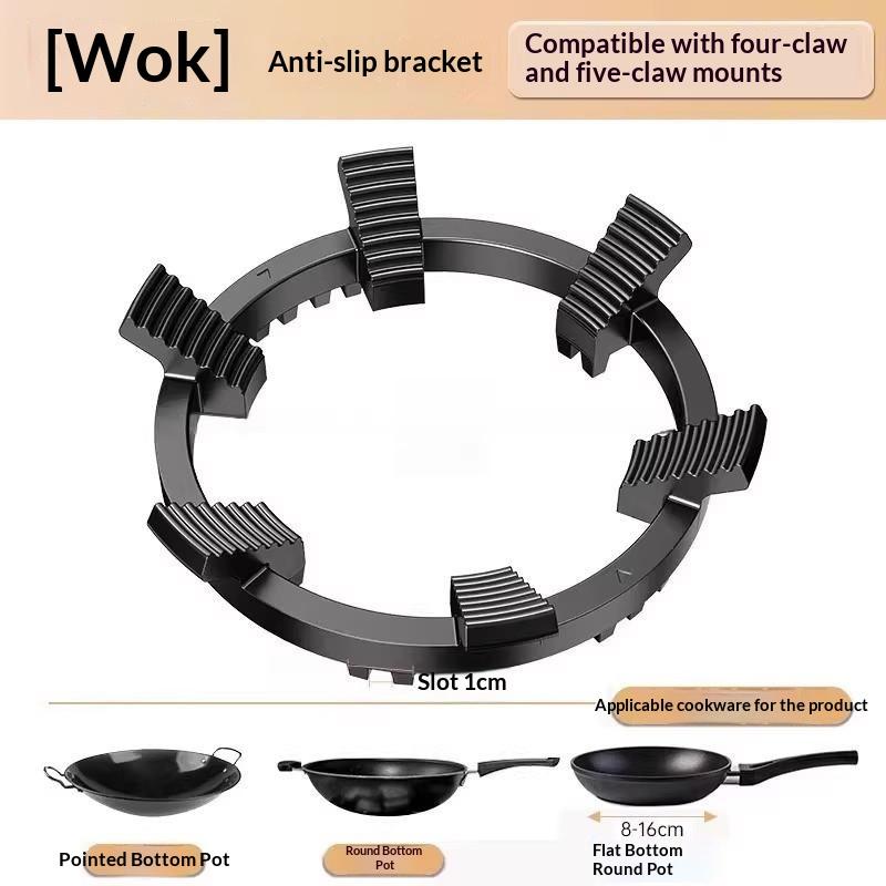 Cast Steel Gas Stove Wok Support Bracket Non Slip Universal Fit Anti Rust for Home Kitchen Novice Chef Cooking Use
