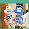 Crayon Shin Chan Plastic Water Cup With Straw For Kids Portable Ecofriendly Drinking Bottle