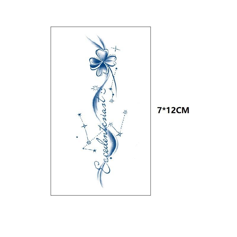 Model mic Fluture Val de mare Coada de pește Cealaltă parte Floare Suc proaspăt Mic Simulare pe bază de plante Cufăr Transfer de apă Autocolant tatuaj