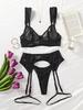 2024 See-Through Mesh Lingerie Set Women Comfortable Mesh Sexy Lingerie 3 Piece Set Women Sex Erotic Underwear Suit