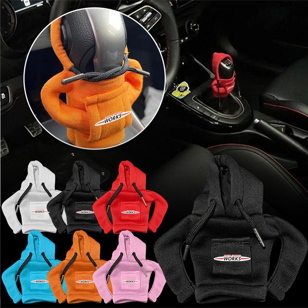 Car Hoodie Gear Shift Cover Handle Kit Gear Shift Decor Sweatshirt For MINI Cooper JCW WORKS R55 R56 F55 F56 R57 R58 R59 R60 R50 Sfzkd77