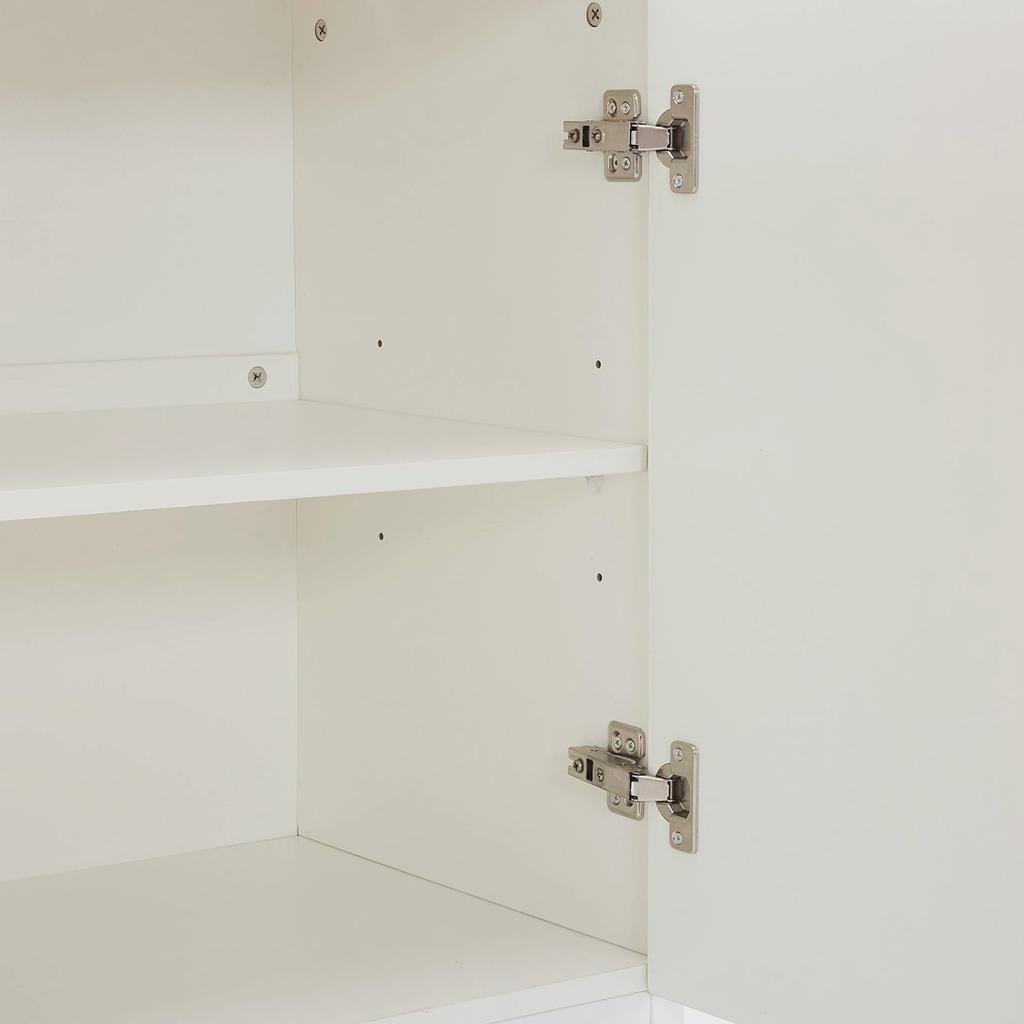 Sideboard mit 4 Türen, Moderne Buffetschrank Mehrzweckschrank mit Verstellbare Ablage, Griffloses Design