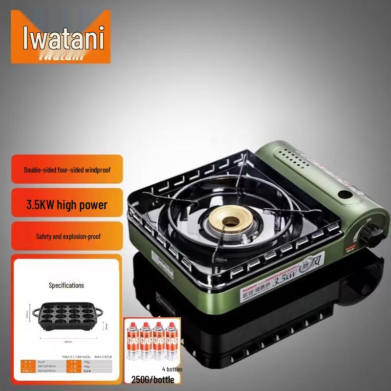 Iwatani Portable Butane Cassette Stove & Grill Pan Set