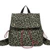 2025 Retro Leopard Print Women's Canvas Backpack: Autumn/Winter College-Style, Large Capacity Casual Bag