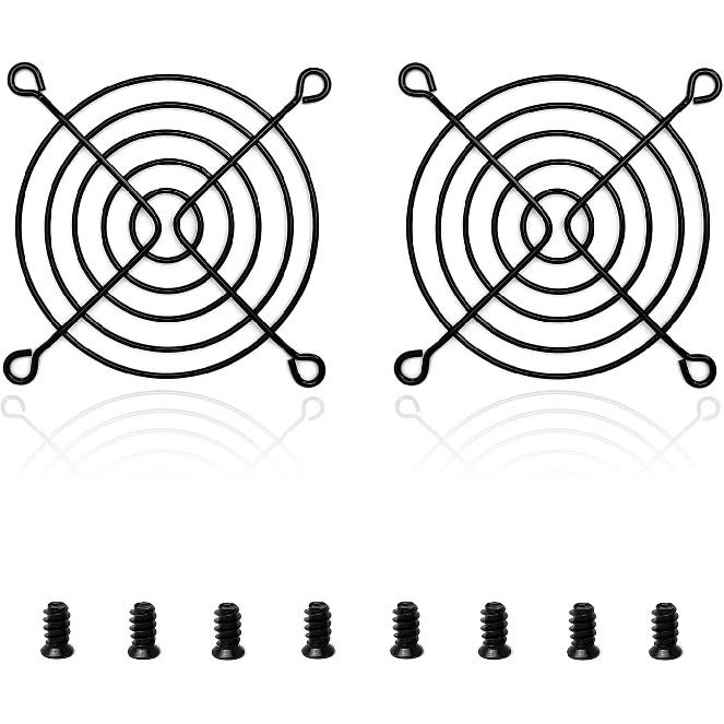 2 PCS 80mm Fan Grill Pc 80mm Fan Bracket Grill (Black)