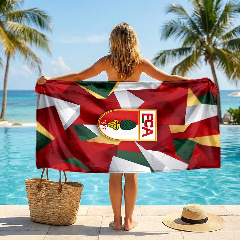 FC Augsburg FC Aufdruck Schnelltrocknendes Strandtuch Mikrofaser Saugfähig Tragbar Reise Schwimmtuch