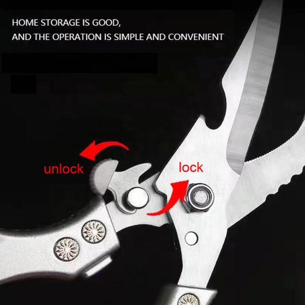 Steel Bottle Opener Multipurpose Cooking Scissors Food Shears Bone Cutter Kitchen Scissors