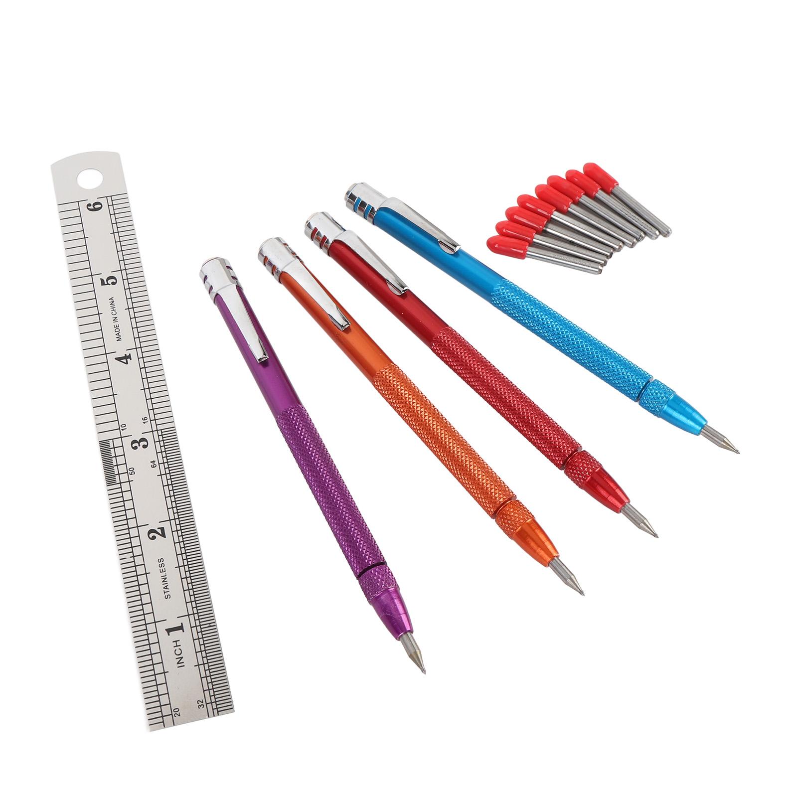 

4 шт. вольфрамовый карбидный скрайбер с накатанной алюминиевой ручкой для гравировки с 8 сменными