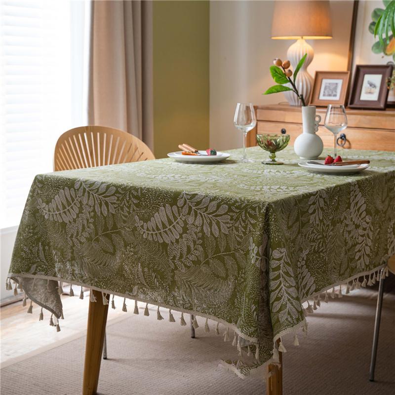 

Винтажная простая хлопковая льняная прямоугольная вышитая скатерть с кисточками для украшения стола 60*60cm