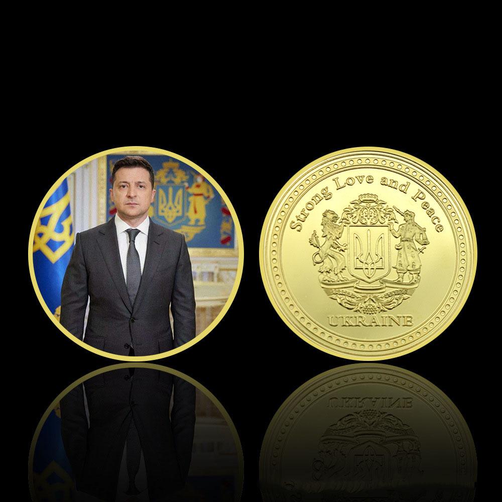 President of Ukraine Portrait of Zelenskyy Gold Commemorative Coin