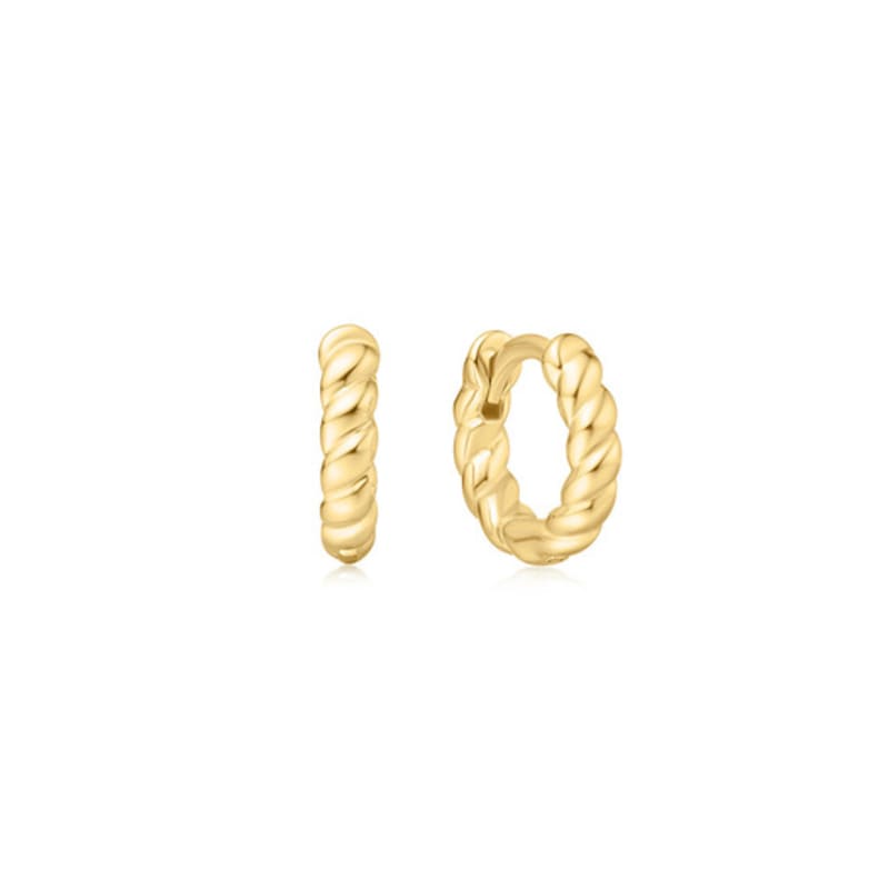 

ANIA HAIE Small Textured Hoop 925 Silver Ring Earrings E063-03G single type