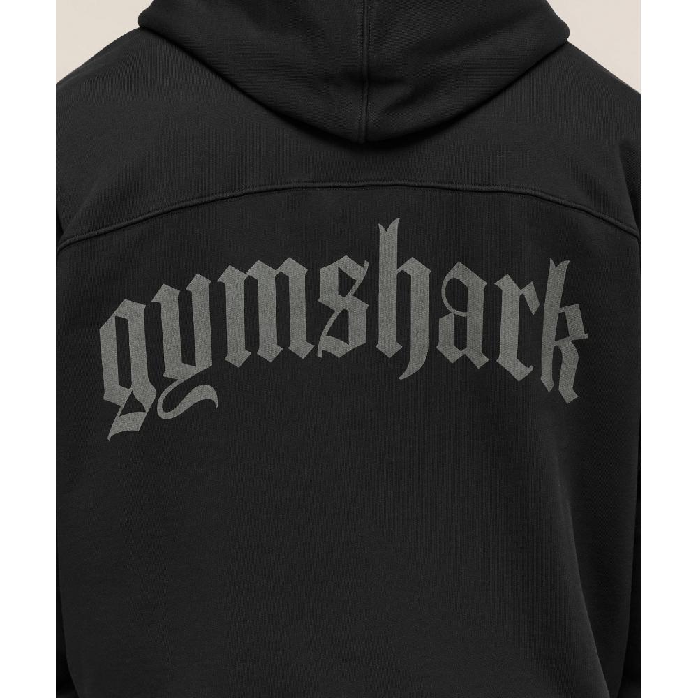 Gymshark Olde English Zip Up Hoodie Black A3b6w Bb2j