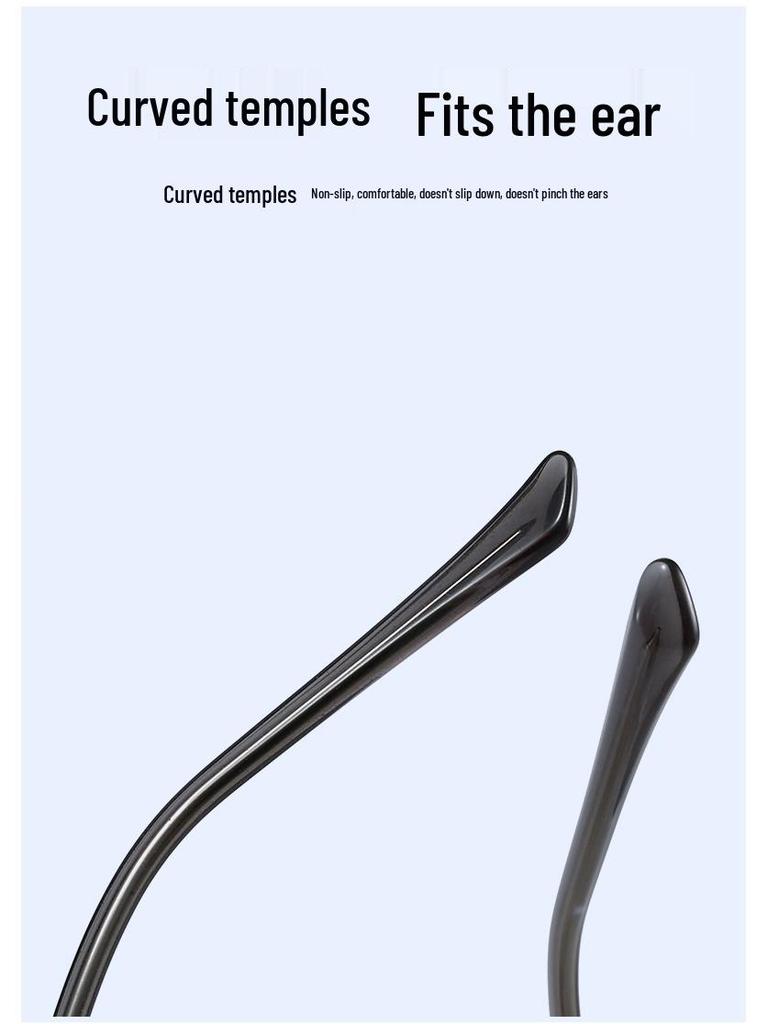 Women's Korean Polygonal Glasses, Myopia/Plano Lenses, Anti-Blue Light, Slimming for Large Faces, TR90 Bare Face Frame