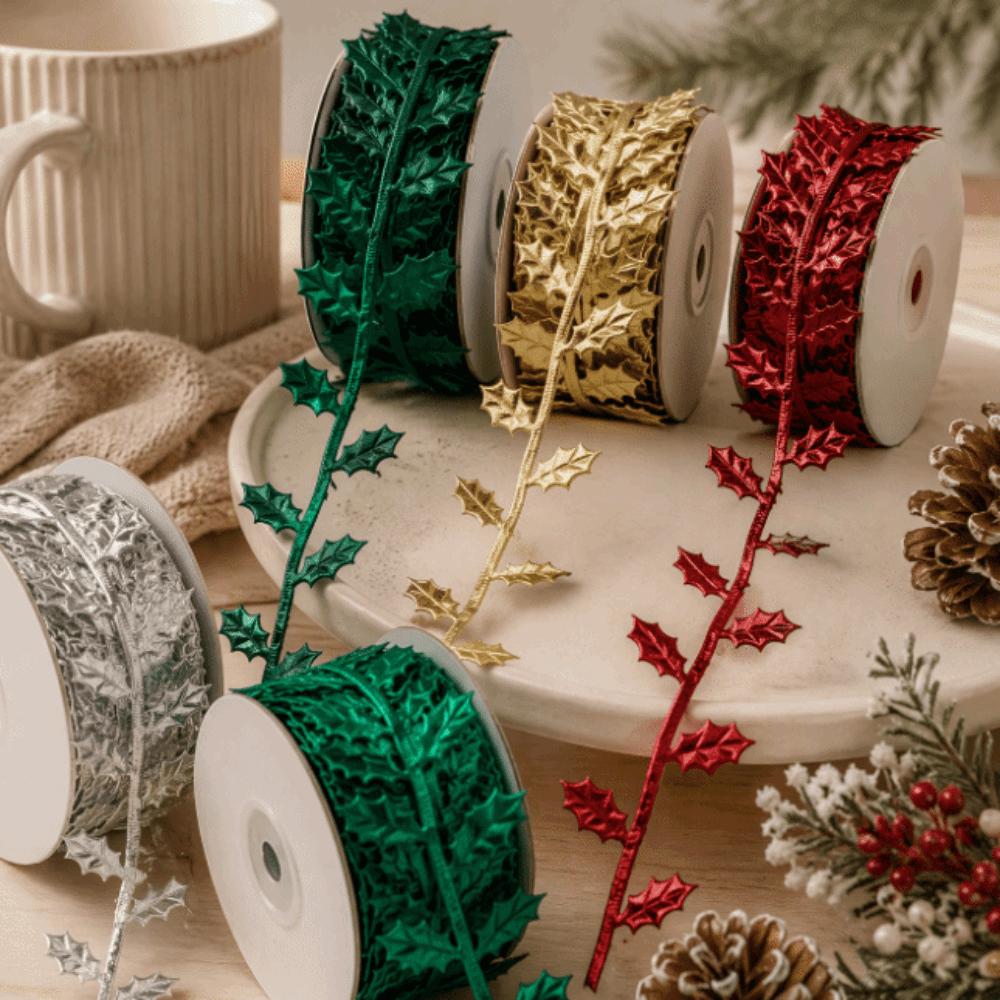10M Length Maple Leaf Ribbon Multi Color Leaf Trim DIY Accessory Foliage Ribbon Gift Wrapping