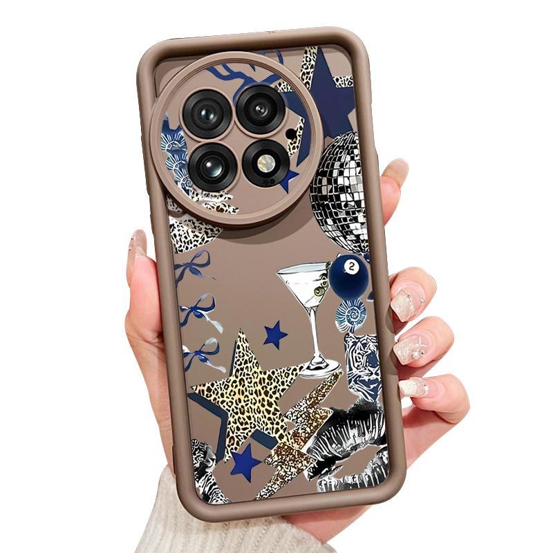 Leopard Star Disco Ball Pattern Case For OnePlus 15 13 13T 12 Shockproof Bumper Silicone Cover For Oneplus Nord 5 13R 12R 11R 5G