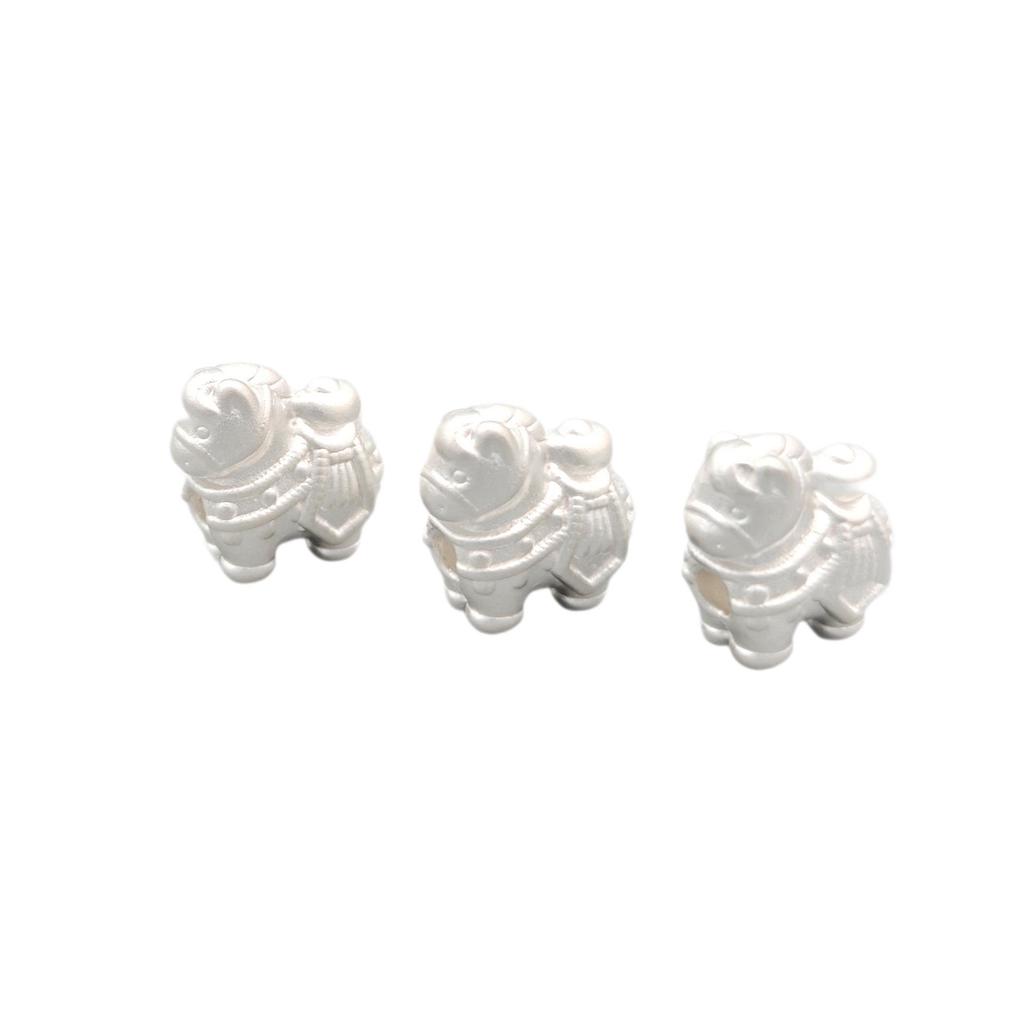 S999 Sterling Silver 3D Zodiac Horse Bead Charm for DIY Jewelry