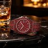 Men Full Iced Out Green Crystal Watch Arabic Numeral Dial Quartz Wristwatch Alloy Band Calendar Hip Hop Bling Jewelry Watches