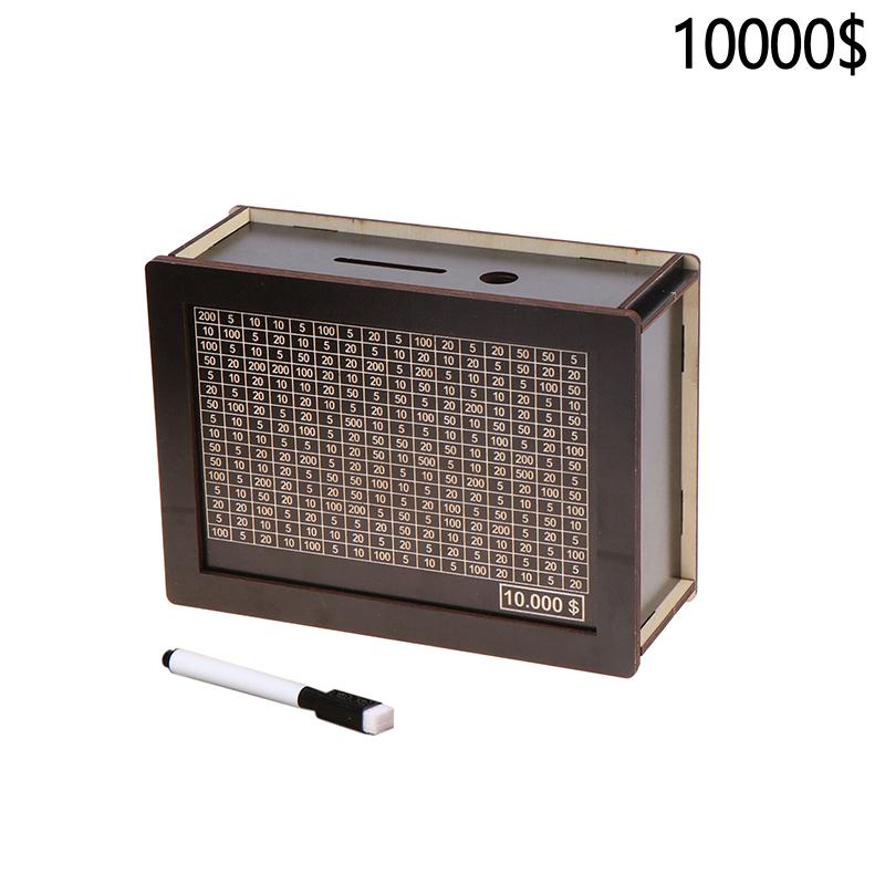 500/1000/2000/3000/5000/10 000 euro sparebøsse Sparegris Wood Money Bank Gjenbrukbar pengebøsse med sparemål og tallbokser