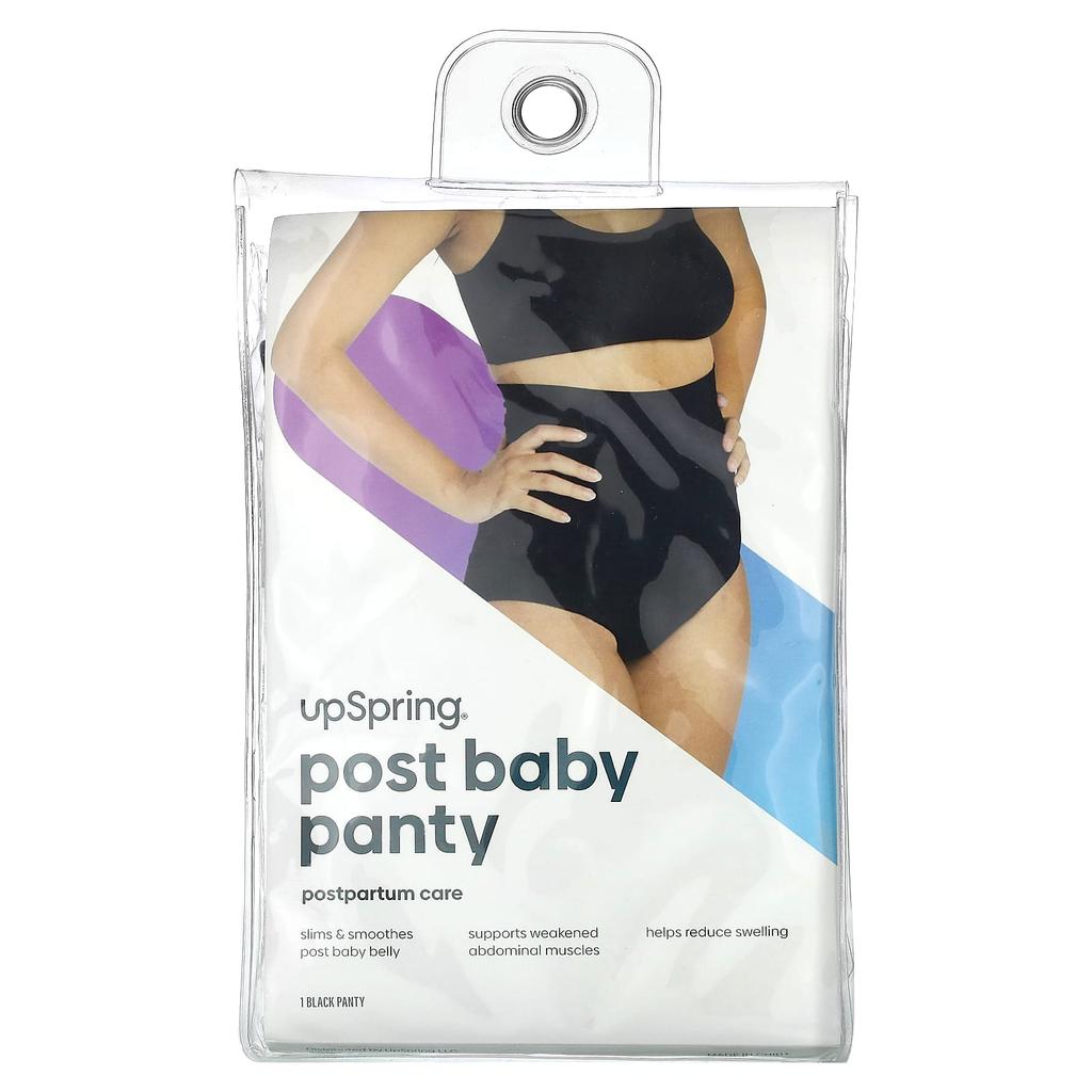 Post Baby Panties, Large/X-Large, Black, 1 Panty