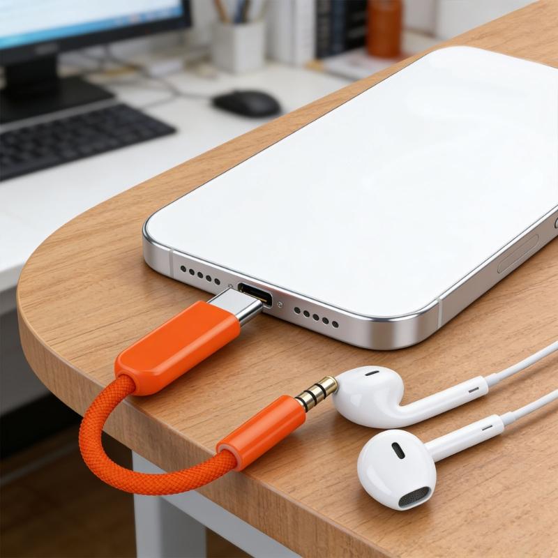 Travel Braided USB C Male To 3.5mm Female Headphone Adapter Cord Line Supports Quality Sound Transmission