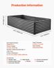 Metal Raised Garden Bed, 2.4 X 1.2 X 0.6 M Outdoor Galvanized Planter Garden Box, Open Bottom Design, Large Planter Raised Bed for Growing Vegetables,