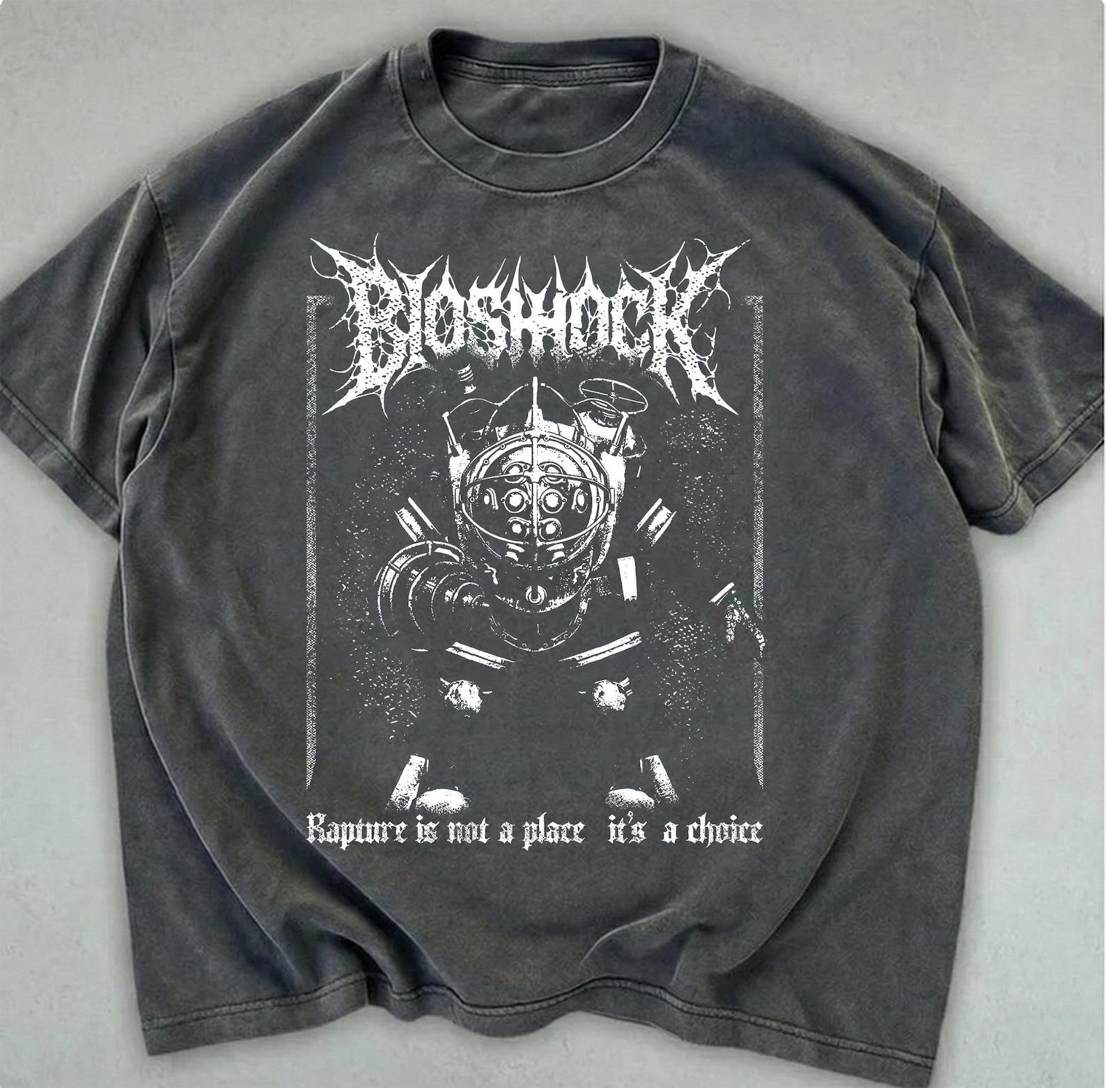 Vintage Washed Deep Sea Guardian T-Shirt, Videogame Shirt, Gift for Gamers 4XL