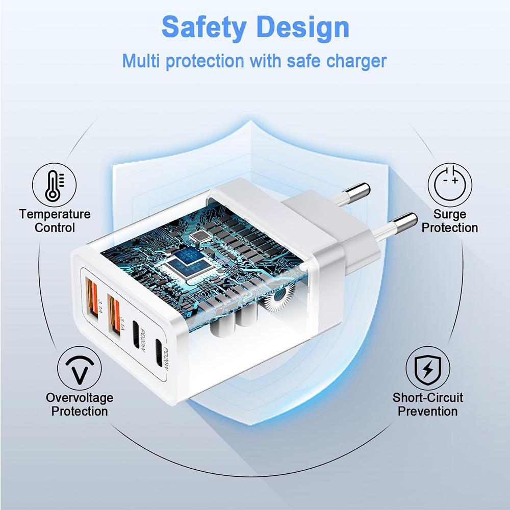 40W USB C Charger Fast Charging USB Type C Wall Charger Adapter PD QC3.0 Quick Charge for IPhone Samsung S23 S21 Laptop Tablet