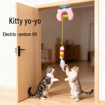 Interactive Electric Cat Toy with Hanging Teaser Stick and Elastic Rope