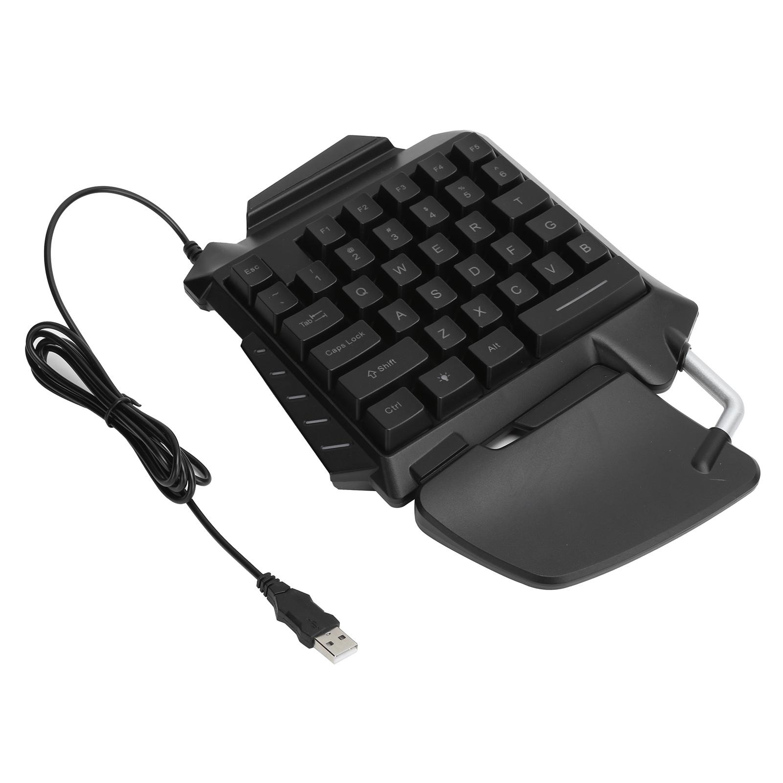 

OneHanded Keyboard 35 Key USB Wired Portable Mechanical Gaming Keypad with LED Backlight
